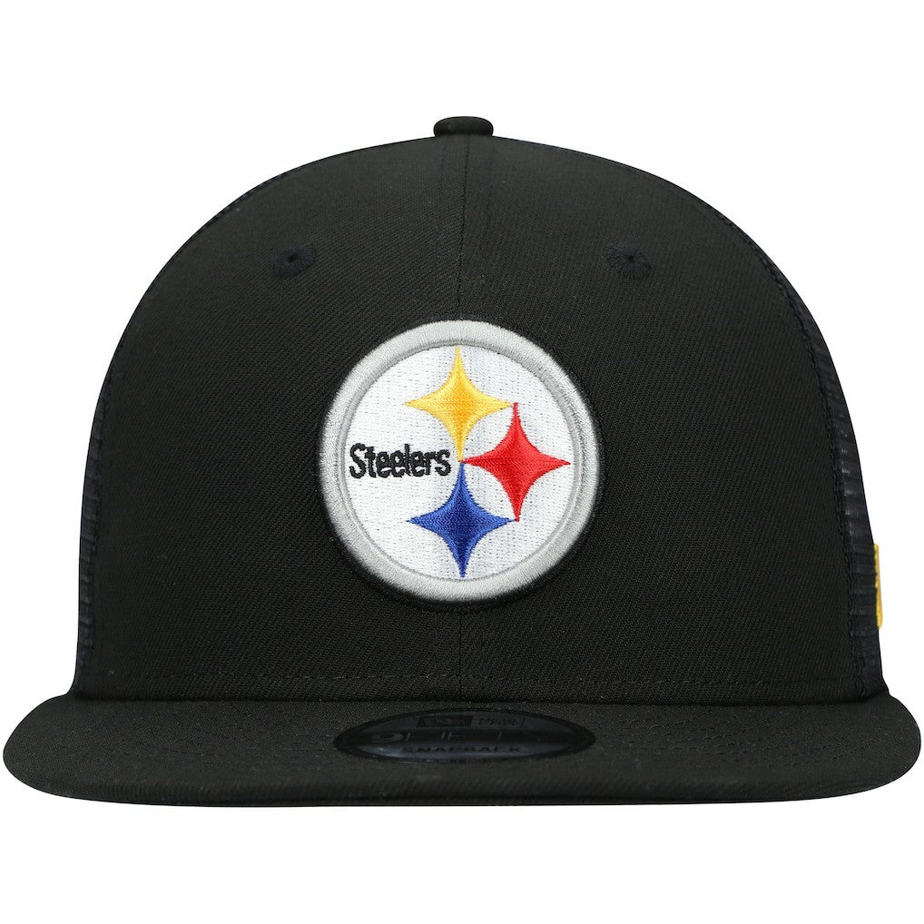 Pittsburgh Steelers New Era Shade Trucker 9FIFTY Snapback Hat - Black Hats
