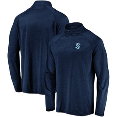 Seattle Kraken Fanatics Primary Logo Quarter-Zip Pullover Fleece Jacket - Navy | US 4012261
