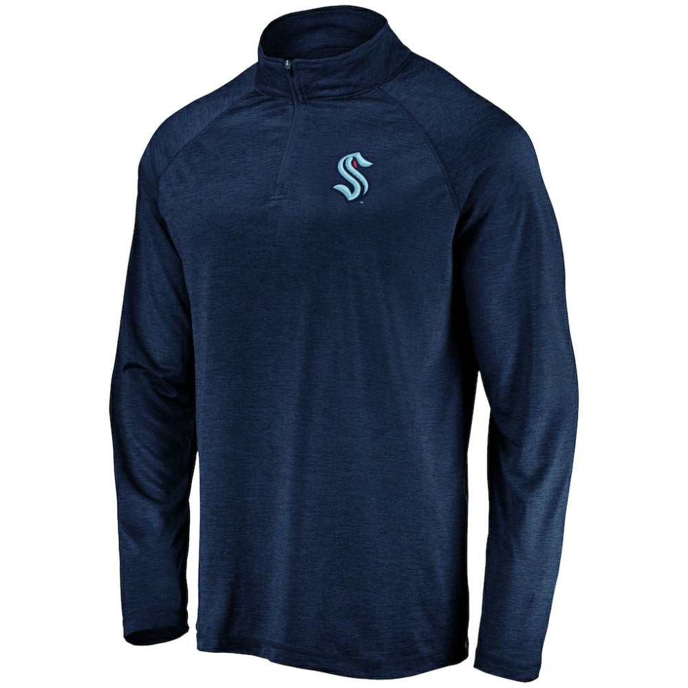 Seattle Kraken Fanatics Primary Logo Quarter-Zip Pullover Fleece Jacket - Navy | US 4012261