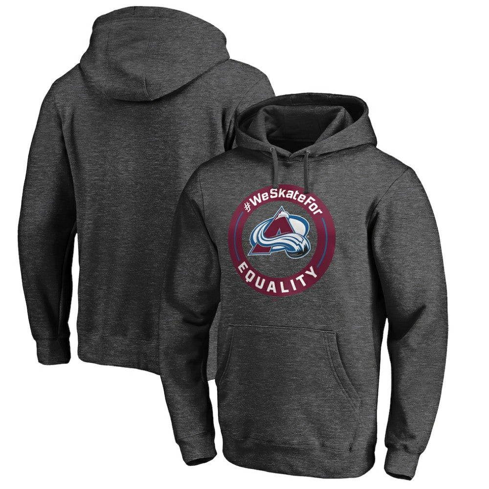 Colorado Avalanche #WeSkateFor Pullover Hoodie - Heather Gray | US 4017848