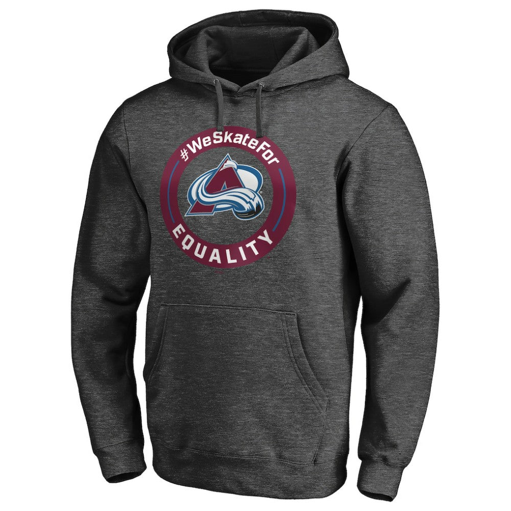 Colorado Avalanche #WeSkateFor Pullover Hoodie - Heather Gray | US 4017848