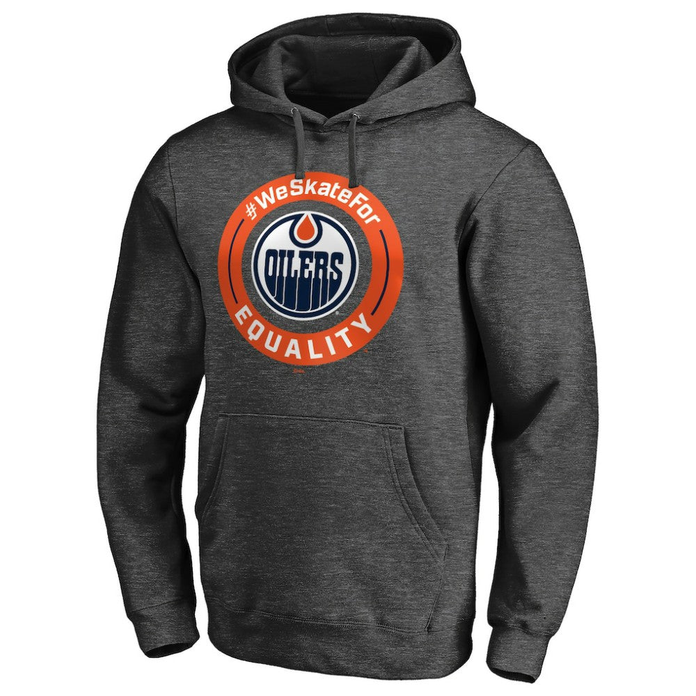 Edmonton Oilers #WeSkateFor Pullover Hoodie - Heather Gray | US 4017852
