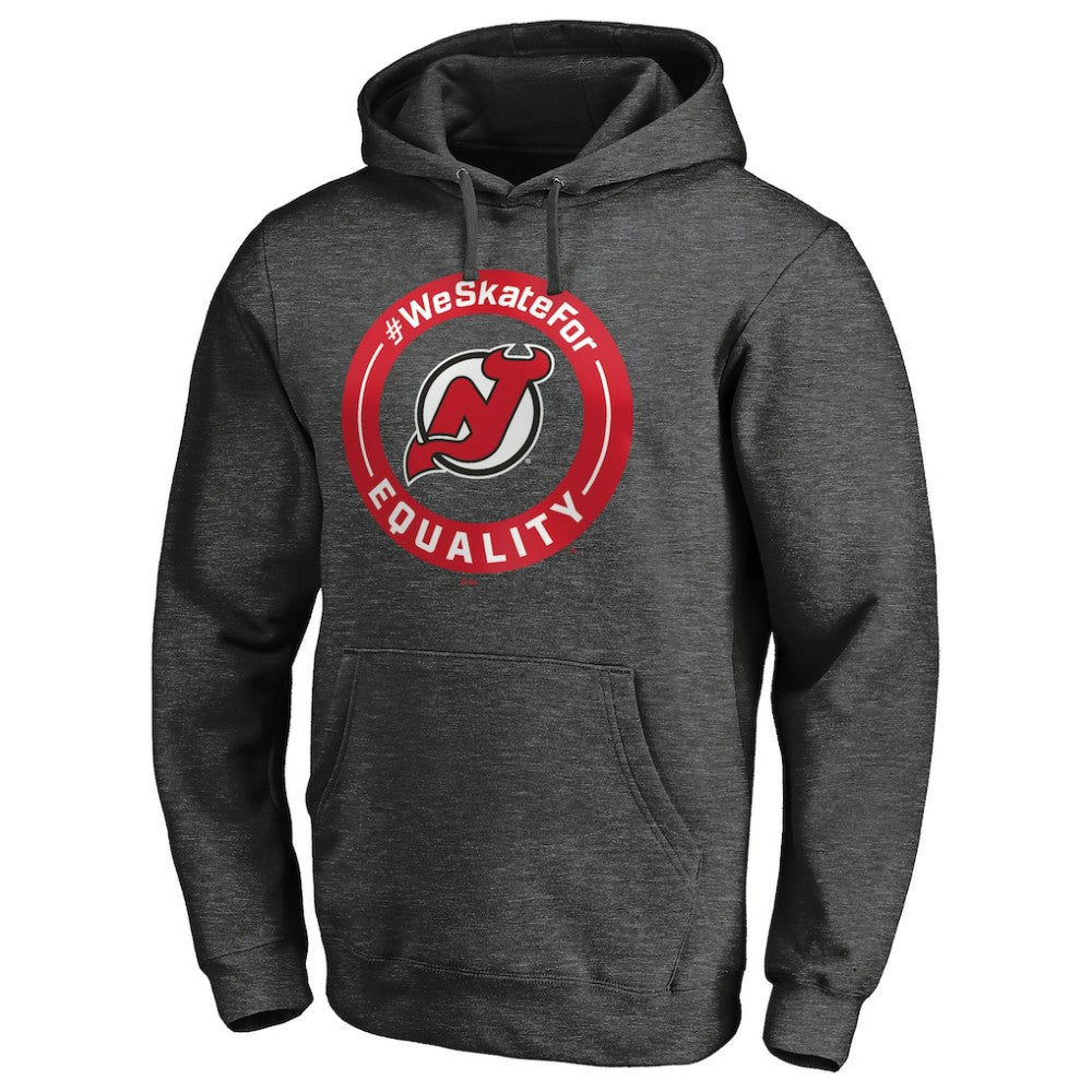 New Jersey Devils #WeSkateFor Pullover Hoodie - Heather Gray | US 4017859