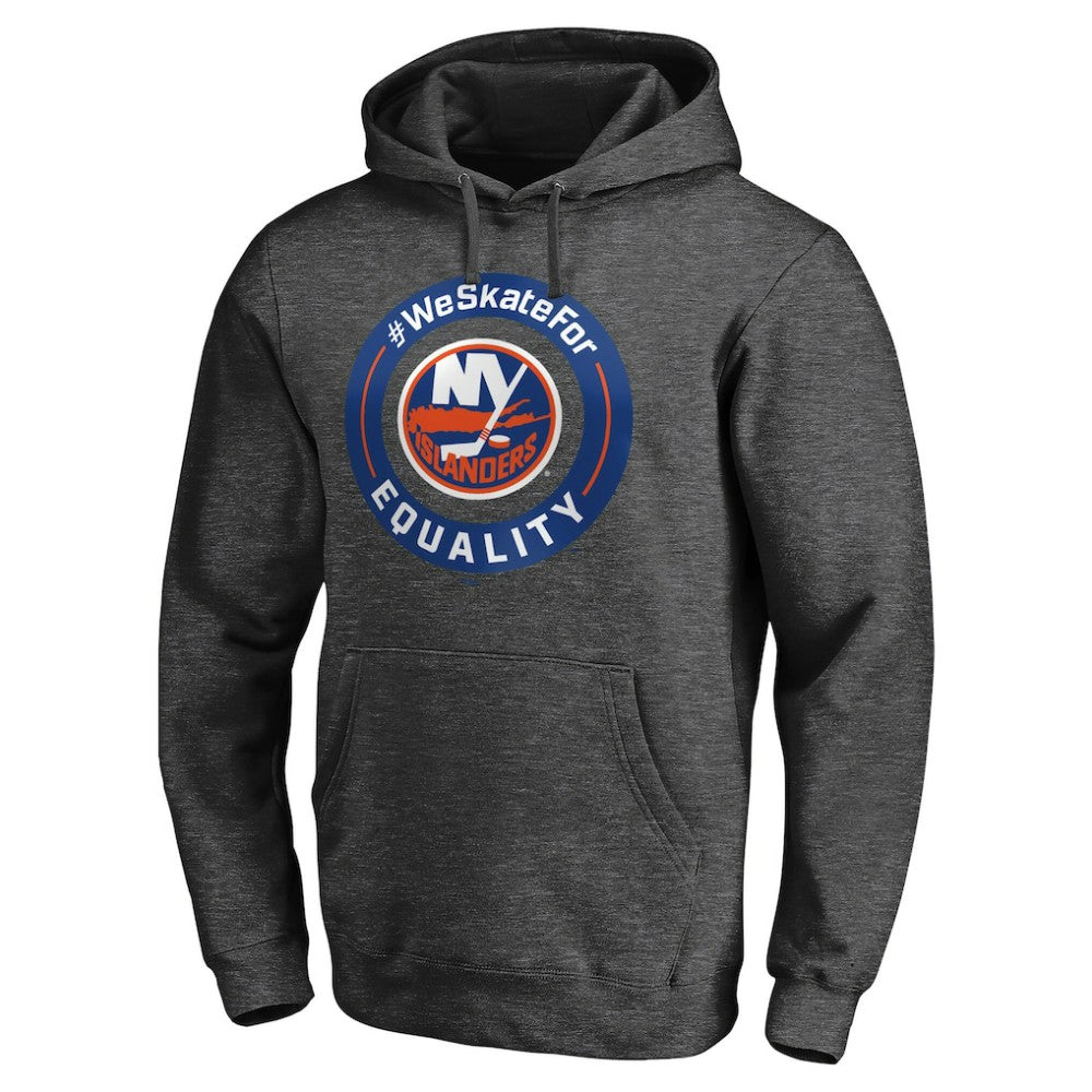 New York Islanders #WeSkateFor Pullover Hoodie - Heather Gray | US 4017860