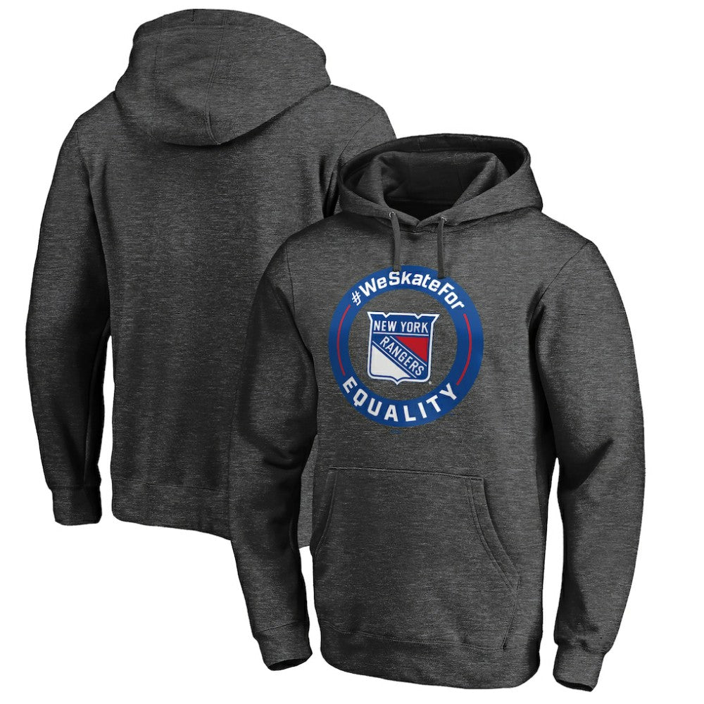 New York Rangers #WeSkateFor Pullover Hoodie - Heather Gray | US 4017861