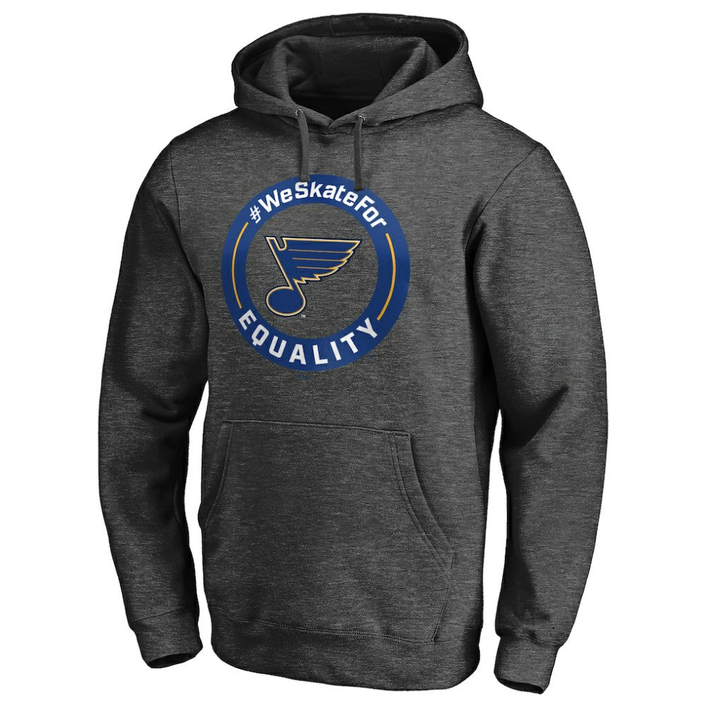 St. Louis Blues #WeSkateFor Pullover Hoodie - Heather Gray | US 4017865