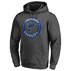 St. Louis Blues #WeSkateFor Pullover Hoodie - Heather Gray | US 4017865