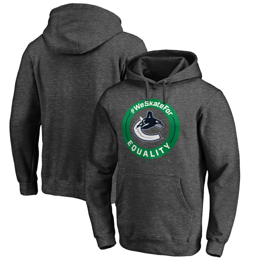 Vancouver Canucks #WeSkateFor Pullover Hoodie - Heather Gray | US 4017868