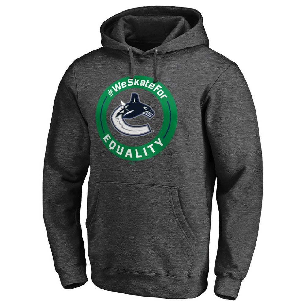 Vancouver Canucks #WeSkateFor Pullover Hoodie - Heather Gray | US 4017868
