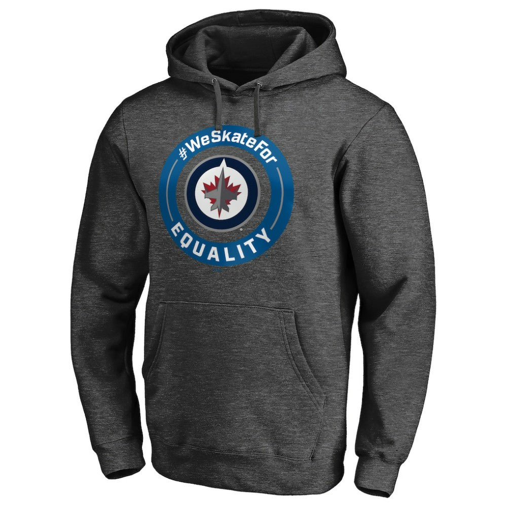 Winnipeg Jets #WeSkateFor Pullover Hoodie - Heather Gray | US 4017870