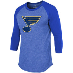 Jordan Binnington St. Louis Blues Fanatics Name & Number Tri-Blend Raglan 3/4-Sleeve T-Shirt - Blue | US 4019059