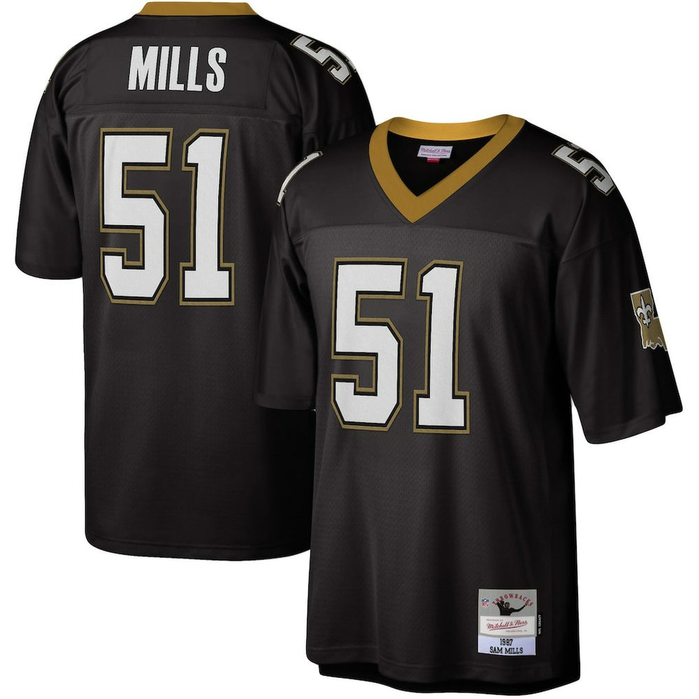 Sam Mills New Orleans Saints Legacy Replica Jersey - Black Jerseys