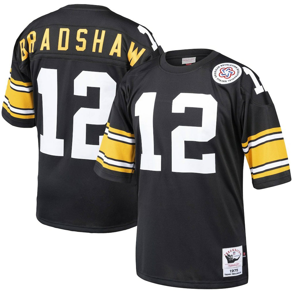 Terry Bradshaw Pittsburgh Steelers Authentic Throwback Retired Player Jersey - Black Jerseys