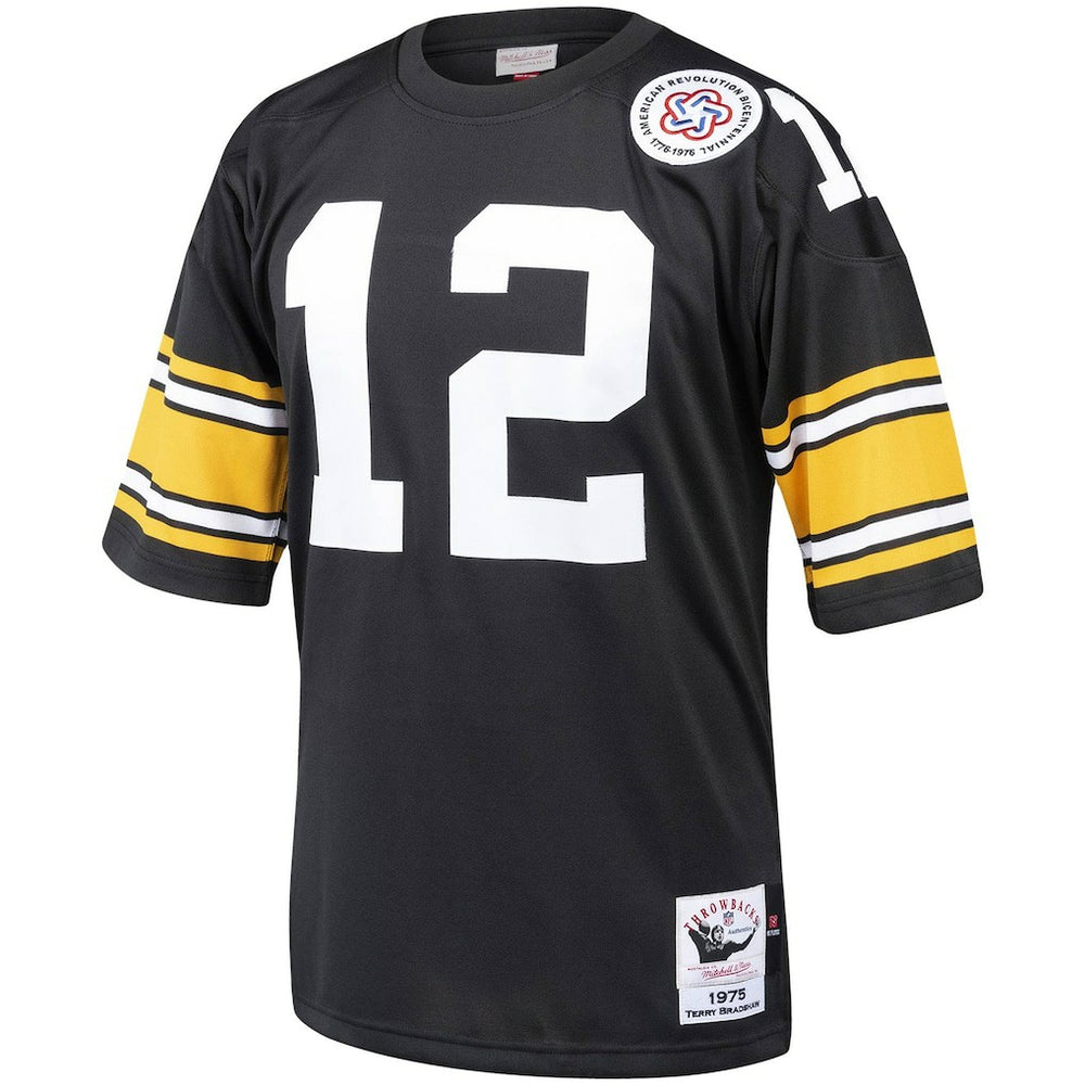 Terry Bradshaw Pittsburgh Steelers Authentic Throwback Retired Player Jersey - Black Jerseys