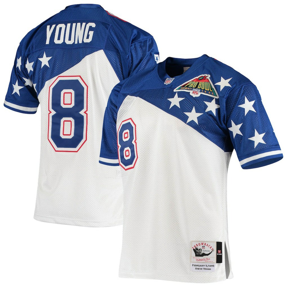 Steve Young NFC 1994 Pro Bowl Authentic Jersey - White/Blue Jerseys
