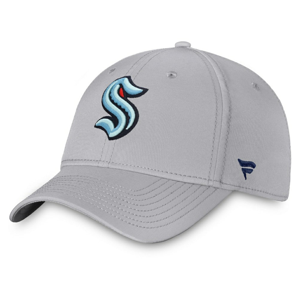 Seattle Kraken Fanatics Core Primary Logo Flex Hat - Gray | US 4026684