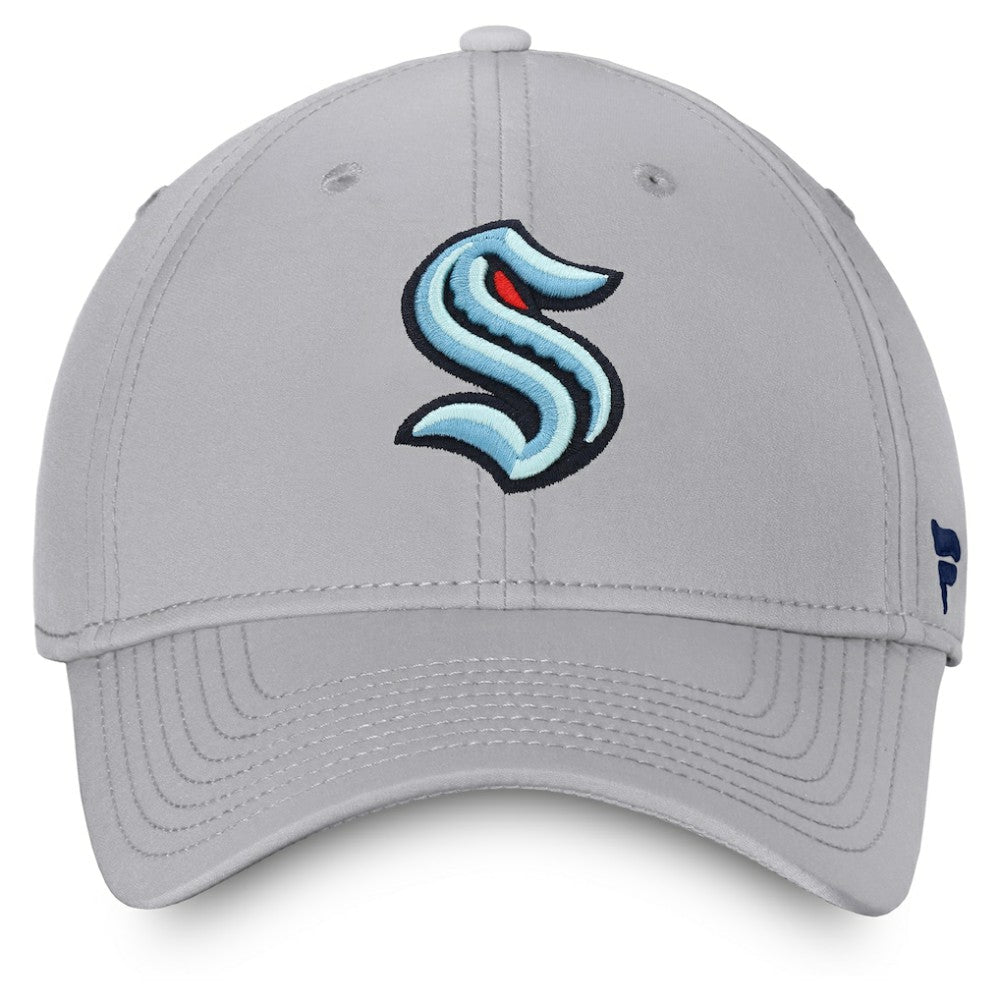 Seattle Kraken Fanatics Core Primary Logo Flex Hat - Gray | US 4026684