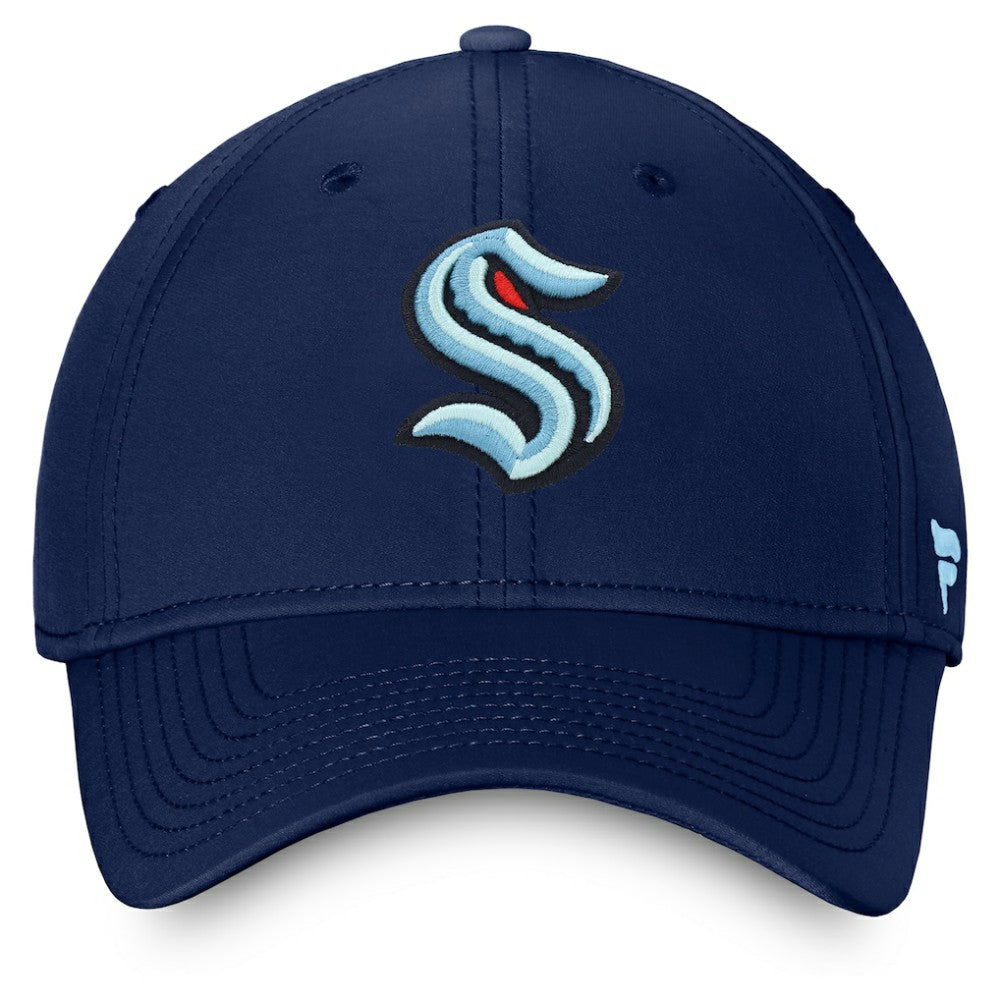 Seattle Kraken Fanatics Core Primary Logo Flex Hat - Navy | US 4026685