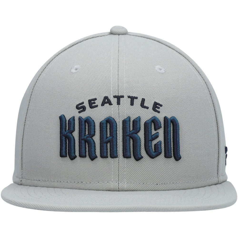 Seattle Kraken Fanatics Wordmark Logo Snapback Hat - Gray | US 4026740