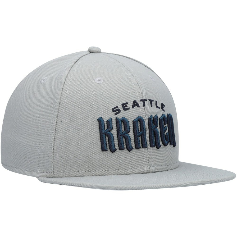 Seattle Kraken Fanatics Wordmark Logo Snapback Hat - Gray | US 4026740