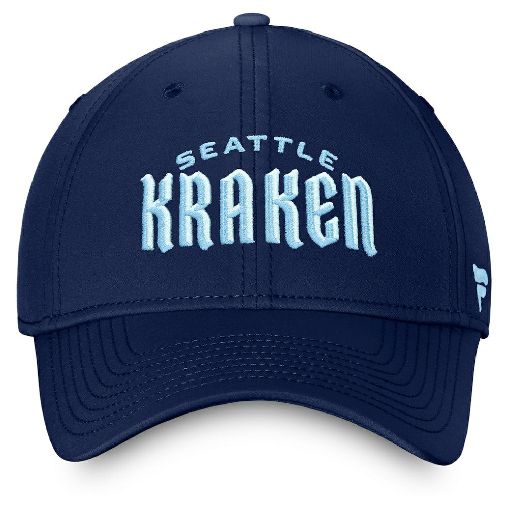 Seattle Kraken Fanatics Wordmark Flex Hat - Deep Sea Blue | US 4026749