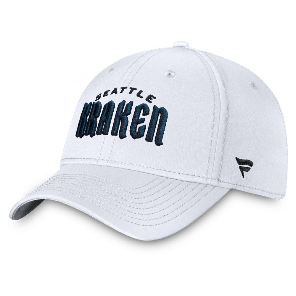Seattle Kraken Fanatics Wordmark Flex Hat - White | US 4026750