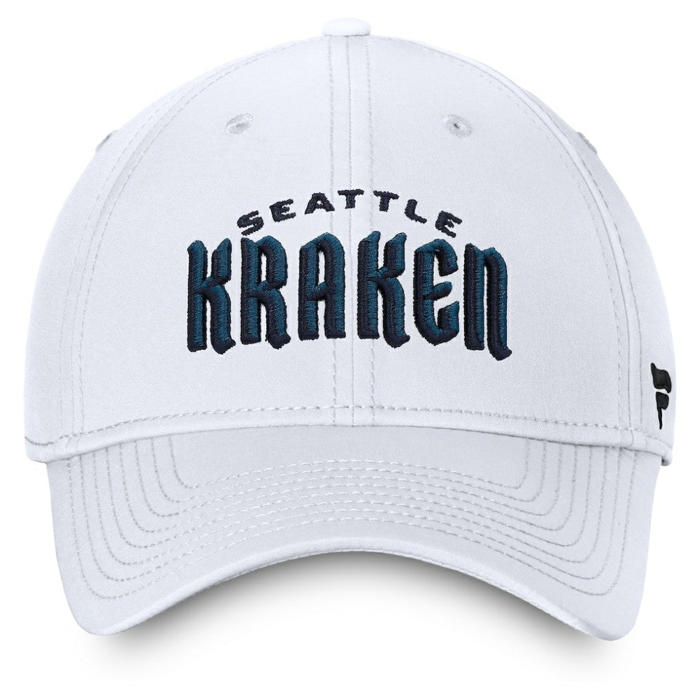 Seattle Kraken Fanatics Wordmark Flex Hat - White | US 4026750