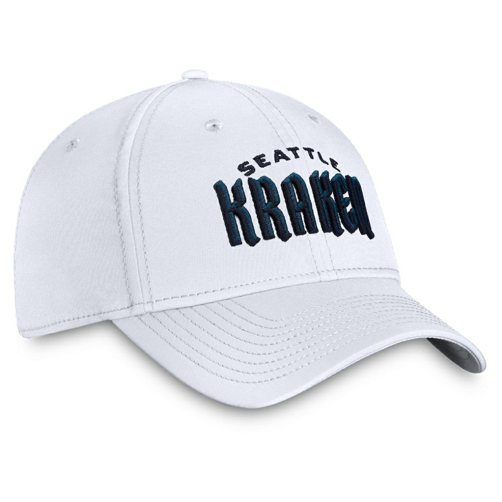 Seattle Kraken Fanatics Wordmark Flex Hat - White | US 4026750