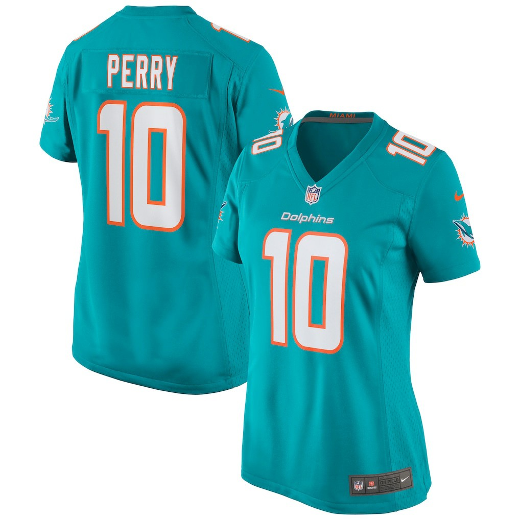 Malcolm Perry Miami Dolphins Women's Game Jersey - Aqua Jerseys