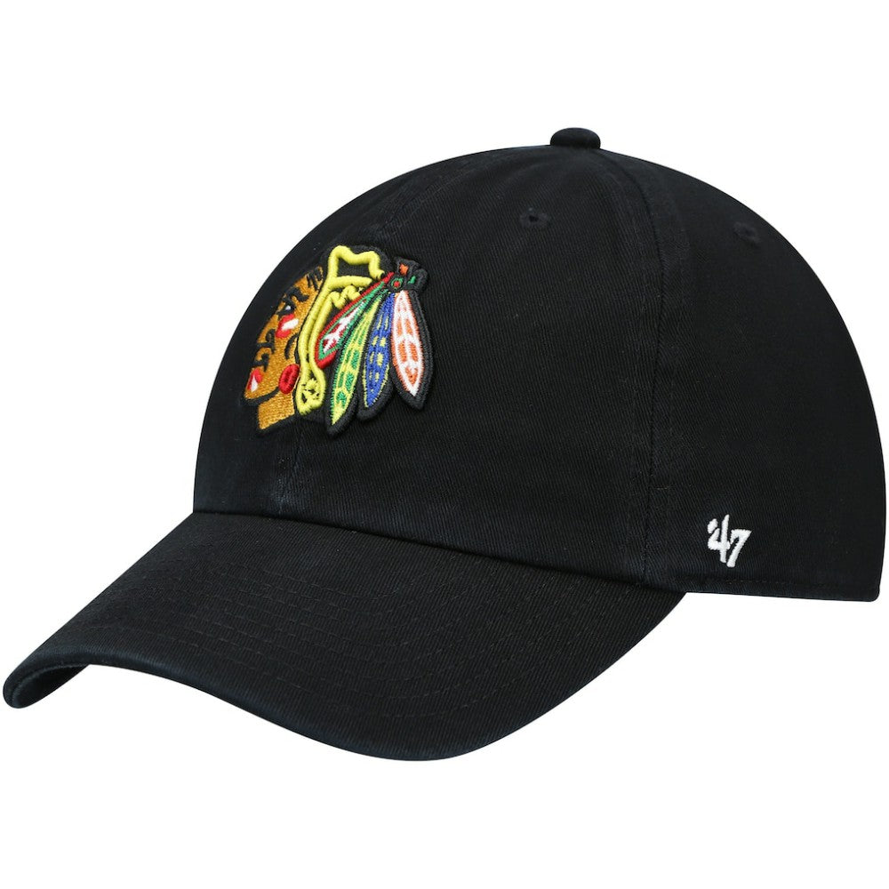 Chicago Blackhawks '47 Team Clean Up Adjustable Hat - Black | US 4028772