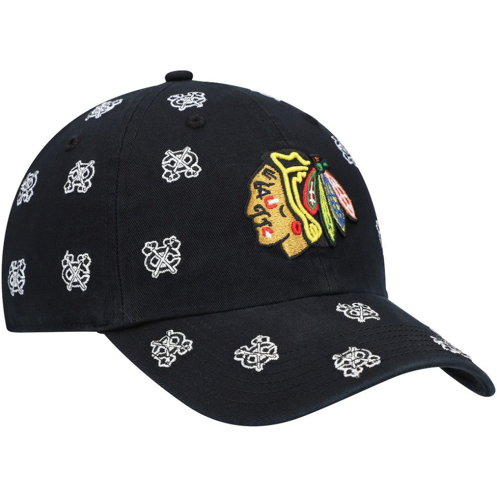Chicago Blackhawks '47 Women's Confetti Clean Up Adjustable Hat - Black | US 4029018