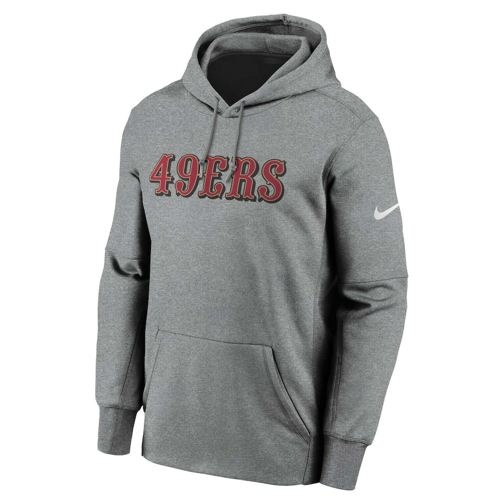 San Francisco 49ers Wordmark Performance Pullover Hoodie - Charcoal Hoodies