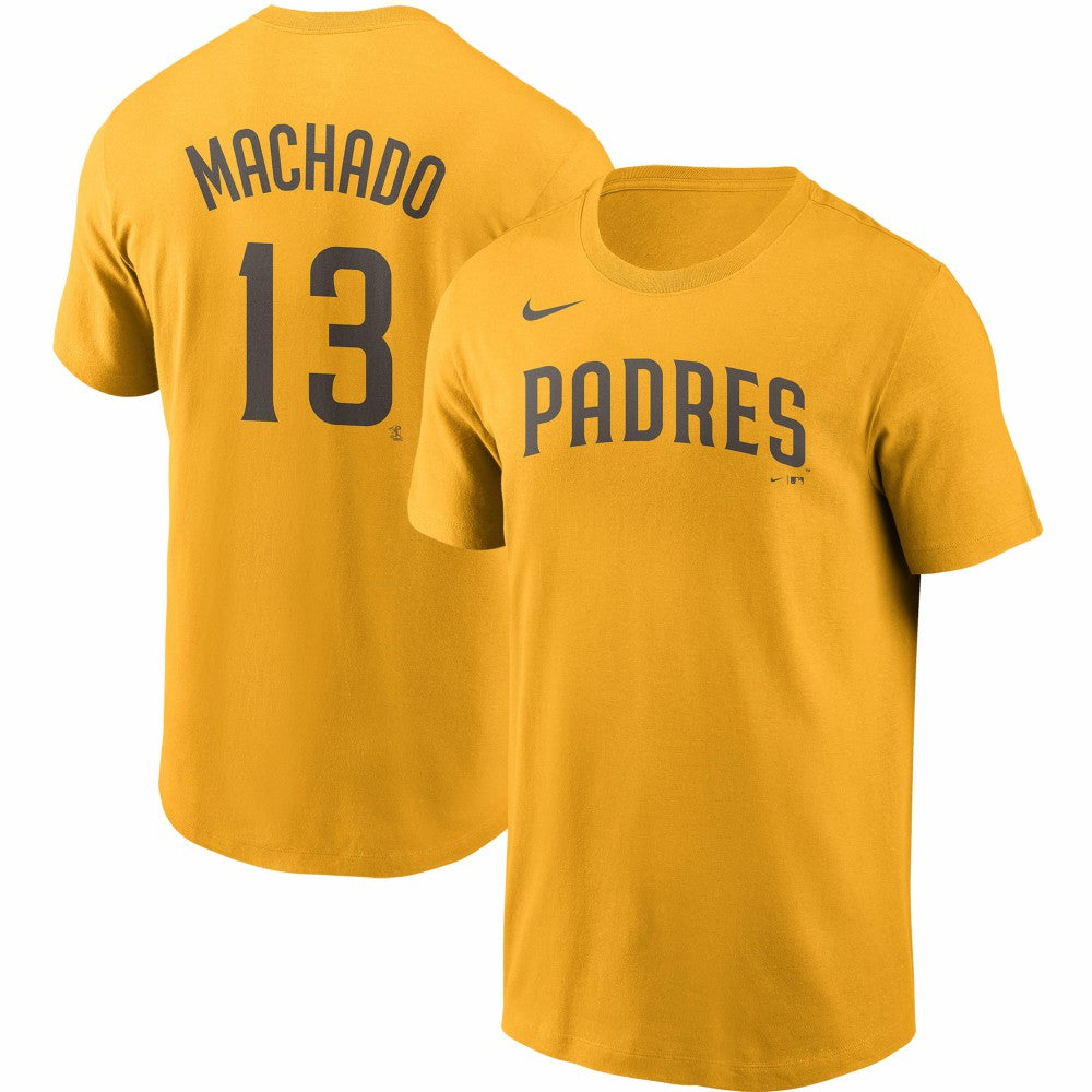 Manny Machado San Diego Padres Nike Name & Number T-Shirt - Gold T-shirts