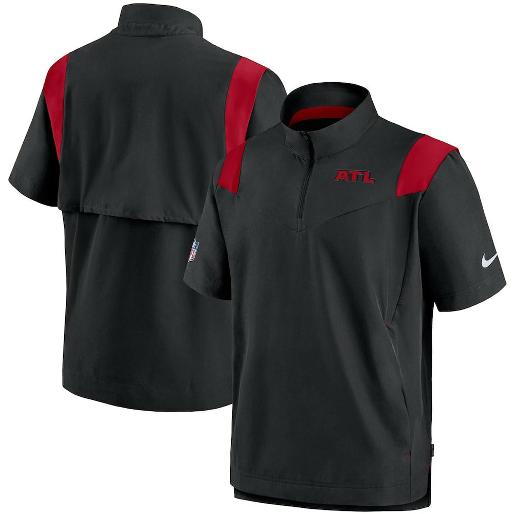 Atlanta Falcons Sideline Coaches Short Sleeve Quarter-Zip Jacket - Black Jackets