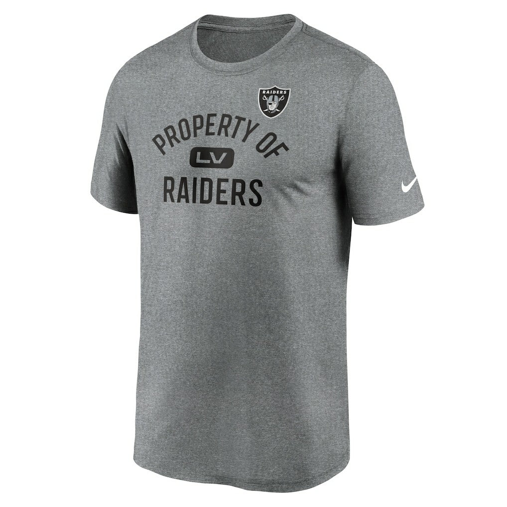 Las Vegas Raiders Legend Property Of Performance T-Shirt - Heather Charcoal T-shirts