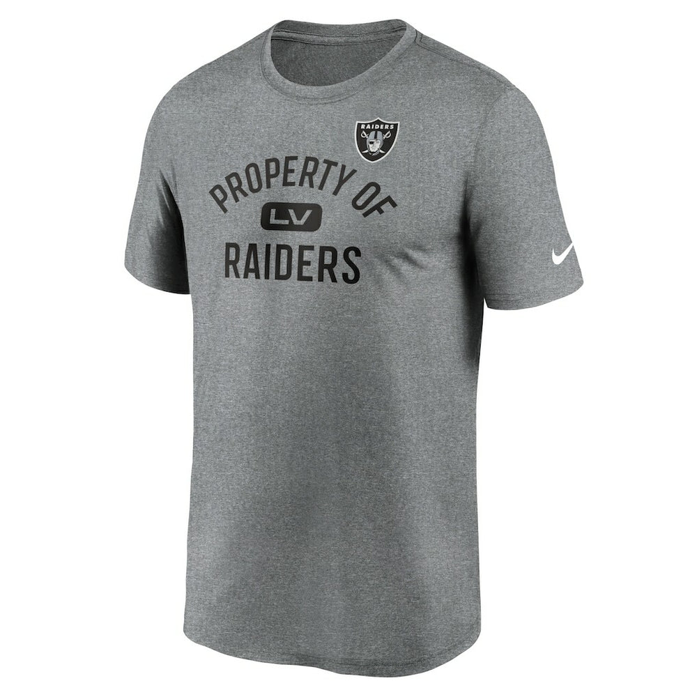Las Vegas Raiders Legend Property Of Performance T-Shirt - Heather Charcoal T-shirts