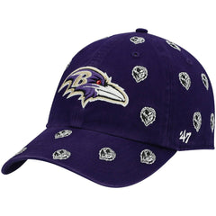 Baltimore Ravens '47 Women's Confetti Clean Up Head Logo Adjustable Hat - Purple Hats