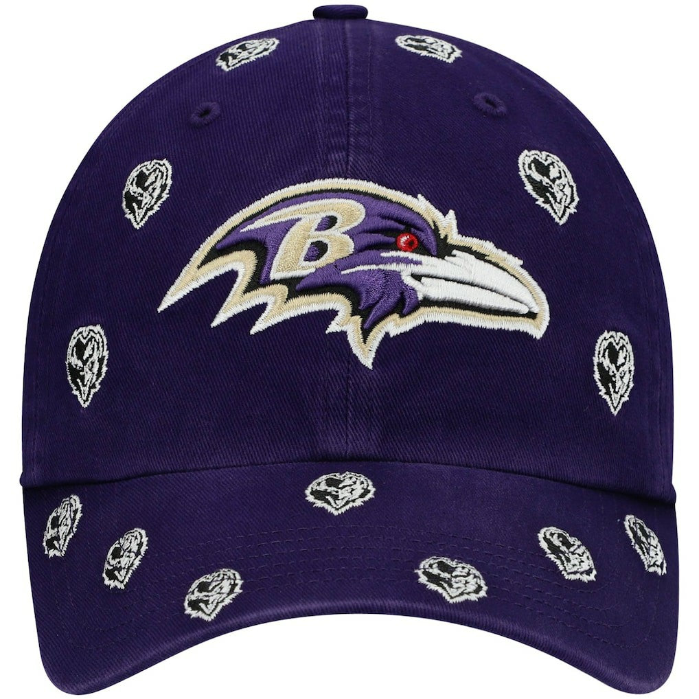 Baltimore Ravens '47 Women's Confetti Clean Up Head Logo Adjustable Hat - Purple Hats