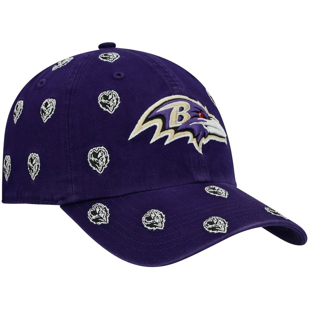 Baltimore Ravens '47 Women's Confetti Clean Up Head Logo Adjustable Hat - Purple Hats