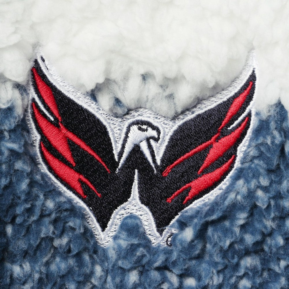 Washington Capitals G-III 4Her by Carl Banks Women's Plaid Sherpa Quarter-Zip Jacket - Navy/White | US 4049428
