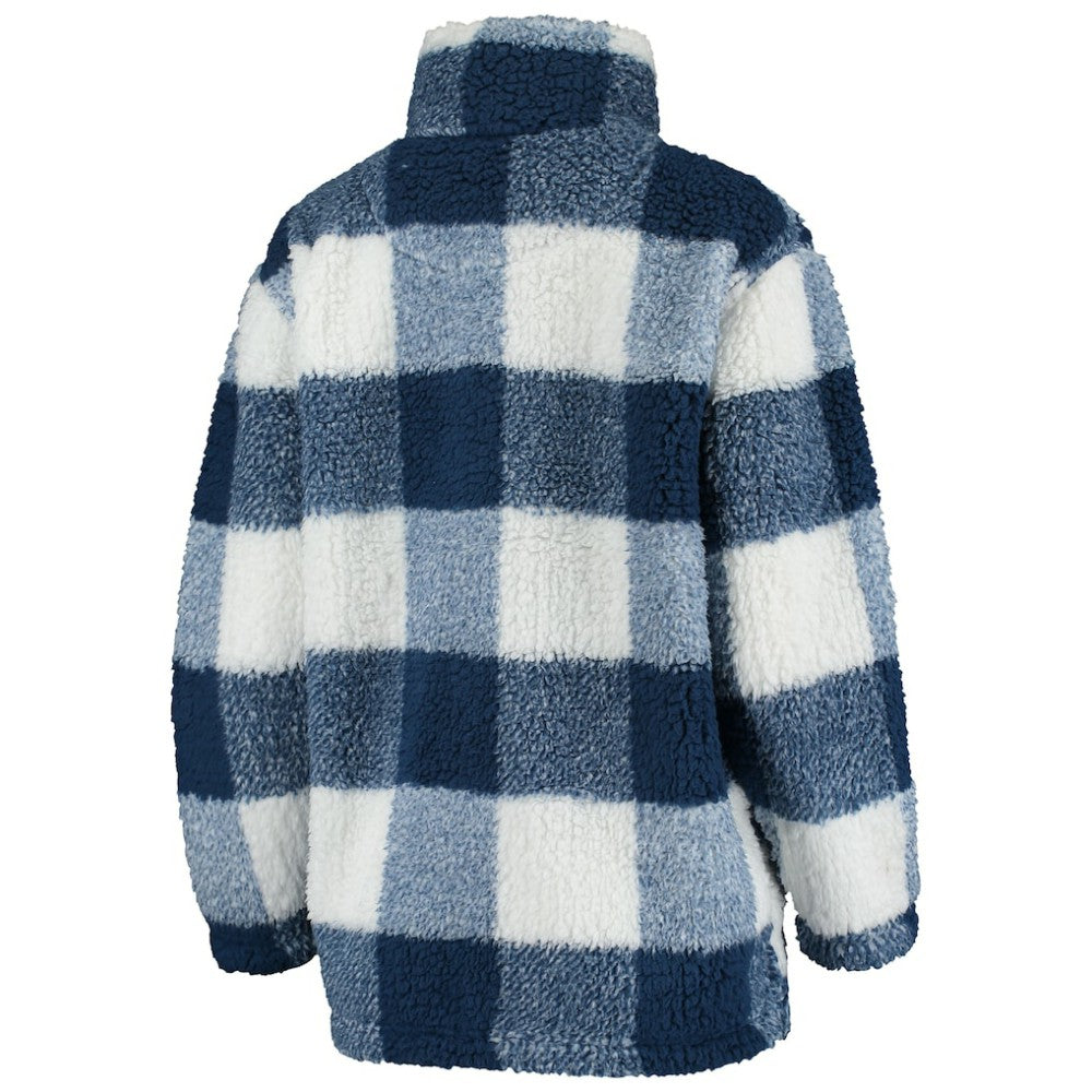 Washington Capitals G-III 4Her by Carl Banks Women's Plaid Sherpa Quarter-Zip Jacket - Navy/White | US 4049428