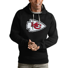 Kansas City Chiefs Antigua Victory Pullover Hoodie - Black Hoodies
