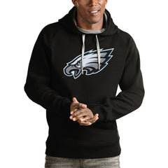 Philadelphia Eagles Antigua Victory Pullover Hoodie - Black Hoodies