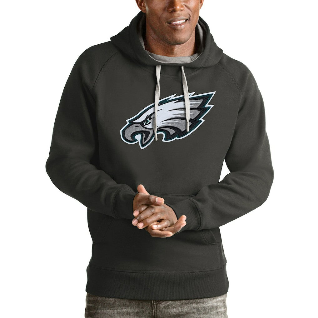 Philadelphia Eagles Antigua Victory Pullover Hoodie - Charcoal Hoodies