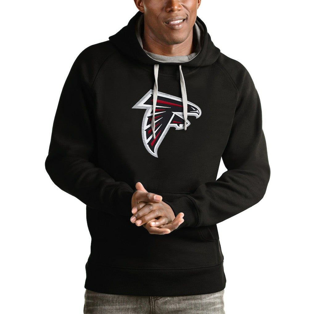 Atlanta Falcons Antigua Victory Pullover Hoodie - Black Hoodies