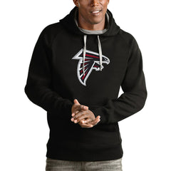 Atlanta Falcons Antigua Victory Pullover Hoodie - Black Hoodies