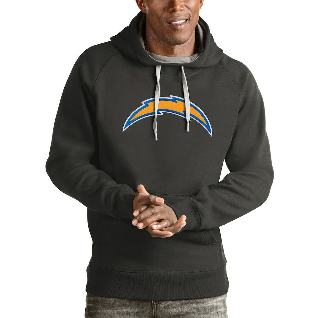 Los Angeles Chargers Antigua Victory Pullover Hoodie - Charcoal Hoodies