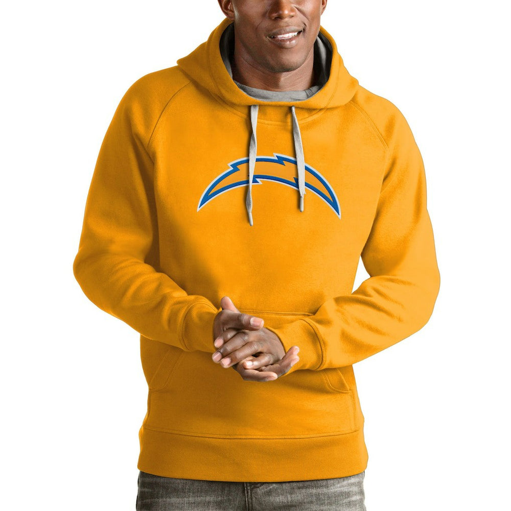 Los Angeles Chargers Antigua Victory Pullover Hoodie - Gold Hoodies