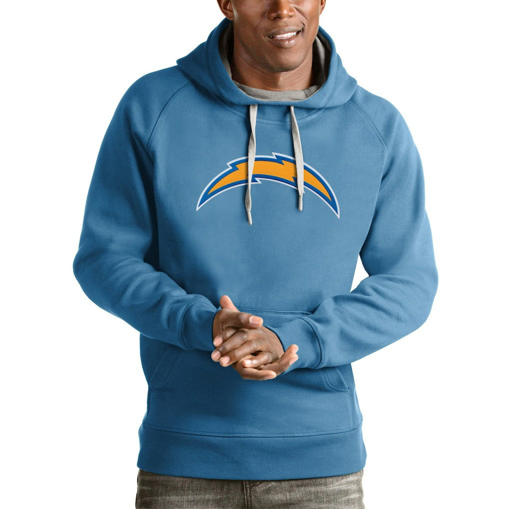 Los Angeles Chargers Antigua Victory Pullover Hoodie - Light Blue Hoodies