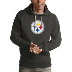 Pittsburgh Steelers Antigua Victory Pullover Hoodie - Charcoal Hoodies